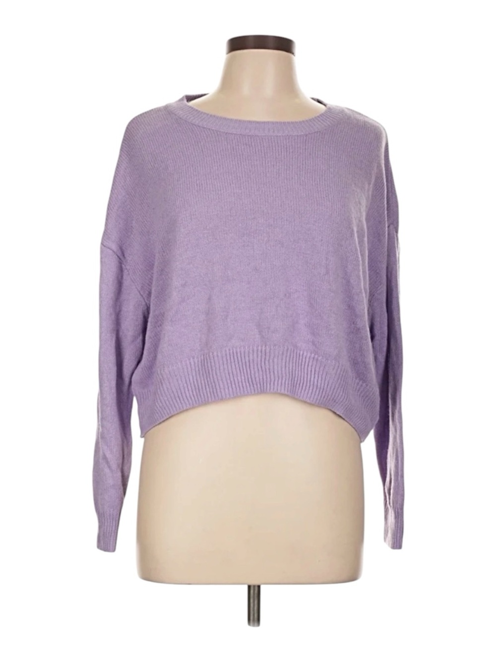 H&M Lavender Crewneck Cropped Sweater